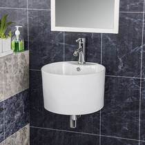 Small hanging basin corner m basin wall-mounted ceramic washbasin washbasin deepened round large size balcony 30-50 cm