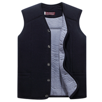 Winter middle-aged men camel velvet cotton vest thickened warm loose large size elastic cotton waistcoat cotton vest dad outfit
