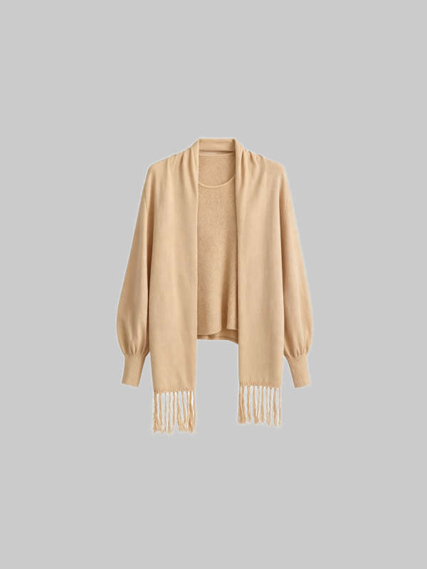 【Jinjin Fan Favors】"Milk Velvet Sweater" Batwing Sleeve Knitted Cardigan + Sleeveless Tank Top Two-Piece Set for Women