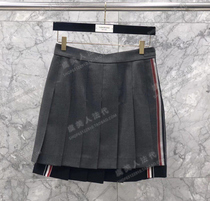 Thom Browne Thyme skirt TB Classic style Collared Side Webbing Stripe High Waist Display Slim Short Skirt Half Skirt