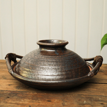 Japanese original imported tajiu hand-made casserole single-step inflammation earthen pot Japanese available barbecue pizza pancake dry pot