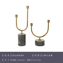  Nordic modern minimalist metal marble candlestick model room decoration Living room dining table Creative desktop jewelry