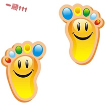 Small feet stick kindergarten school floor steps stick children's room cartoon waterproof self-adhesive footprint sticker