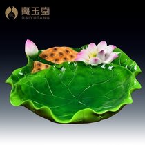 Dai Yutang ceramic offering plate Household offering fruit plate for Buddha Buddha supplies Buddha front pendulum 9-inch lotus fruit plate