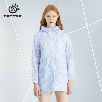 TTECOP Exploring Outdoor Sunscreen Womans mid-length light and breathable camouflak printed skin clothes spring and summer air conditioning