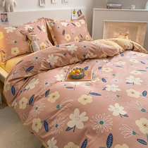 Winter four sets of full cotton pure cotton milled wool pure cotton four sets thickened autumn and winter style 220x240 quilt cover with four pieces