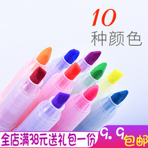 White snow stationery soft light color highlighter color direct marker pen marking key multi-color optional for students