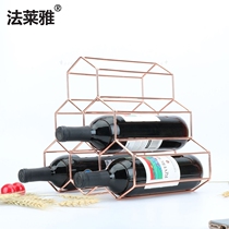 Manufacturers European-style golden wrought iron wine rack ins living room creative wine cabinet display rack honeycomb bar decoration ornaments