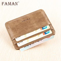 faman Thin Card Holder Men's Leather Multi Slot Mini Card Holder Bank Credit Card Holder Women