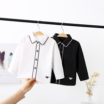 Boys casual autumn clothes 2021 New Baby tide childrens clothing childrens cotton shirt top Children foreign style thin shirt