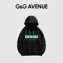 GG Avenue Autumn Hoodie Hong Kong Style Loose Hooded Coat Letter Embroidered Long Sleeve Teenagers US Style Top