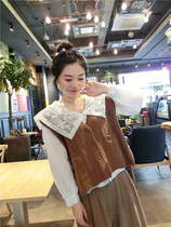 Special BORAKOO Korea Dongdaemun winter style item~caramel color knitted twist vest vest