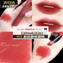 Korea 3ce thin tube black smoke tube MATTE VELVET LIPSTICK FLUFFY RED LIPSTICK PLAIN SIMPLE STAY