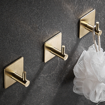 Clothes hook free punching stainless steel brushed gold single hook wardrobe wall hanging bathroom wall sticky hook single hook