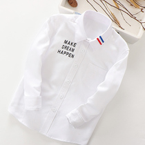 Childrens shirt long-sleeved cotton spring and autumn casual childrens clothing in the big boy boys  shirt 2021 new baby white top