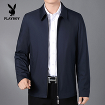 Playboy Hooker Jacket Man Spring Autumn Season Big Code Loose Dad Clothing Middle Aged Men Flipping Thin Jacket Blouse