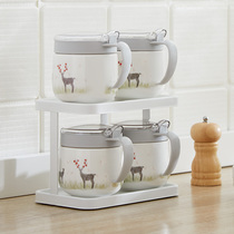 Seasoning jar Kitchen Ceramic Sauce Bottle Containing set Salt Bottle Jars Home Seasoning Box Salt Jars With Handle