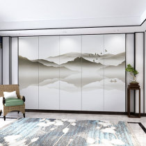 Modern Chinese landscape ink mood sofa hotel TV background wall decoration hard bag bedroom headboard soft bag