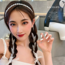 LACELIPS Xianqi pearl floating with temperament choreography head hoop light and luxurious crowd 100 ride out of the fold Folds Hair Stirrup