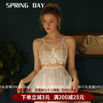 Spring Day Private Lay sexy sleepwear women Summer Fire Spicy Perspective Small Chest Seductive Lace Harnesses Sleep Nepotism Seductive