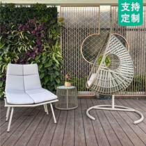 Household indoor balcony swing chair hanging basket rattan chair ins net Red leisure rocking chair Birds nest lazy cradle