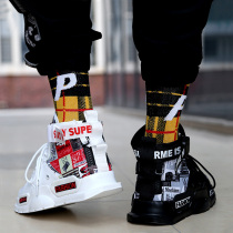 aj mens shoes autumn New Air Force Board shoes one double color Yin and Yang inside increased to help Mandarin Duck sports shoes mens trendy shoes