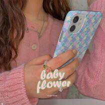 (Order) musemood Korean baby flower Apple phone case half pack hard case Hanfeng