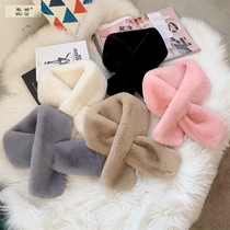 Girls rex rabbit fur scarf autumn and winter new boy double-sided wild warm Korean version ins girl fur plush scarf