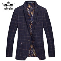 Baoli Bona 2020 new autumn mens plaid small suit mens slim suit Korean jacket men