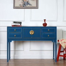 New Chinese simplified solid wood Four pumping two doors High foot Xuanguantai Corridor desk retro to make old solid wood furniture locker