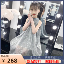 Girl Dress Starry Sky Skirt 2022 Summer New Childrens Dresses Baby Bright Pieces Star Shiny Dresses Princess Dresses