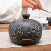 Shi Tian Shi Ye Natural Wujinshi Moraine Rock New Chinese Tea Pot Pu 'er Green Tea Red and Black Tea Sealed Storage Pot