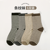 Yechul pile socks children Spring and Autumn ins tide cotton comfortable breathable Japanese stripes womens socks children