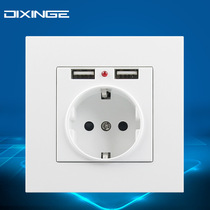 Etag 16A with dual USB German type socket 86 Type of panel Phone charge Design European gauge European-style wall socket