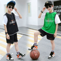 Boy Summer Short Sleeve Suit Children Summer Clothing Boy Sports Two Sets Great Boy 2021 New Handsome Tide