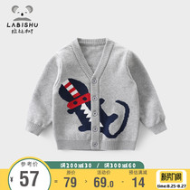  Childrens clothing sweater Boys knitwear Rabi tree spring and autumn childrens knitted cardigan baby jacket Baby casual top