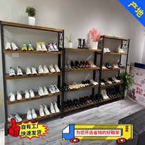 Shoe store Shoe rack display rack Shop clothing store Creative childrens shoes floor-to-ceiling commercial wrought iron solid wood shoe rack