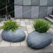 Eurostyle Minimalist GRP Ground Large Flower Pot Hotel Stone Flowerpots Outdoor Waterproof Pendulum Mall Green Implanter