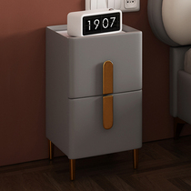 Rock plate Mini small solid wood bed head cabinet Bedroom bedside cabinet minimalist ultra-narrow band Silent Wind Cream Wind Children Fighting Cabinet