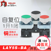 Delixi button XB2 ZB2 LAY5s-BA31 BA42 flat button self-reset Green red LAY5