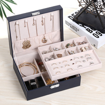 Jewelry box female double layer Princess European style Korean earrings simple earrings earrings jewelry storage box