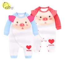 Newborn baby jumpsuit Spring and Autumn Winter cotton long sleeve 0 year old pig baby 3 months 5 cute Net Red 1 Women autumn dress