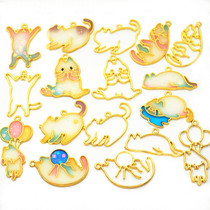 miss Chen diy crystal drop glue uv resin glue cats daily gold frame metal cute