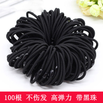 Small Leather Fascia Women Zana Hair High Elasticity Durable Hair Loops Children Black Rubber Band Unhurt Hair Cord