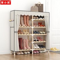 Shoe shelf solid wood multi-layer household economical simple dustproof door outside corridor balcony shoe storage artifact