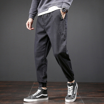 2022 spring and summer new Japanese sports casual pants mens Korean version of the trendy large size elastic leggings loose pants