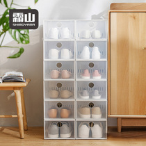 Frost Mountain full transparent aj Sneakers shoe box set thick flip type simple shoe cabinet dormitory shoe storage box