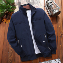 Dad Jacket Fall Middle Aged Mens Upright Collar Casual Clip Knuckleshirt 40-50 50 50 Spring and Autumn Old Mens Clothing Blouse