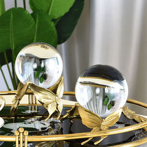 American European all copper butterfly crystal ball soft decoration home Model Room wine cabinet study bedroom decoration