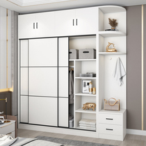 Wardrobe Household bedroom simple cabinet Bedroom small apartment locker Simple modern solid wood sliding door large wardrobe